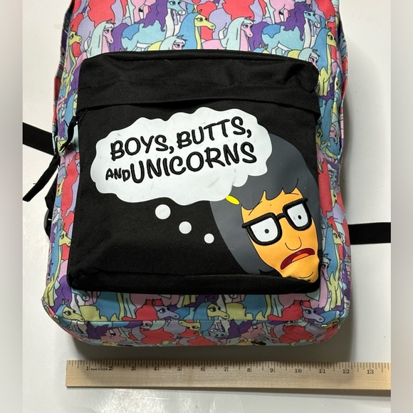 Bobs Burgers TINA Belcher BackPack School Book Boys Butts Unicorns HTF 2017! - Picture 11 of 16